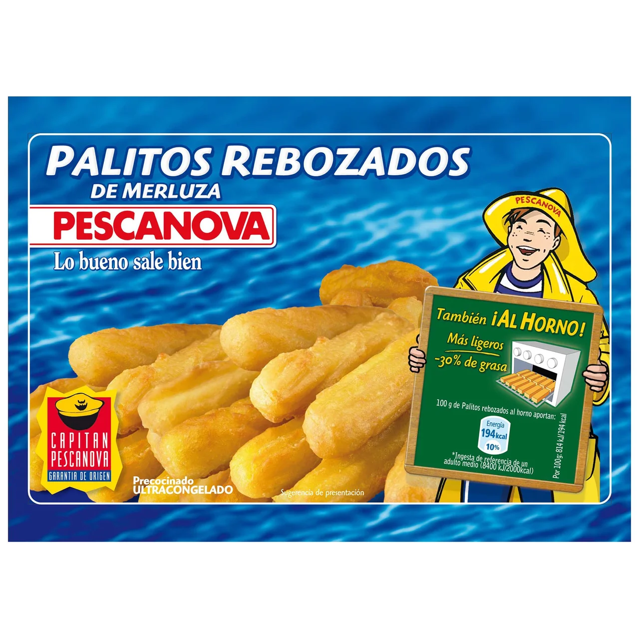 Merluza en palitos rebozada 300 g.