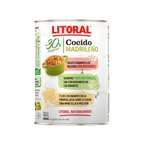 LITORAL Cocido Madrileño - 30 % sal y grasas 425 g.