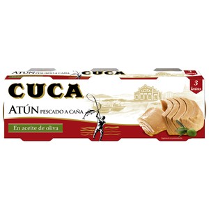 Atún en aceite de oliva pescado a caña pack 3 uds. x 50 g.