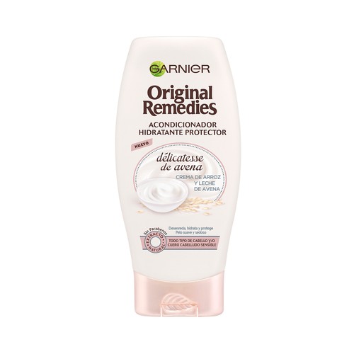ORIGINAL REMEDIES Acondicionador hidratante y protector, para todo tipo de cabellos incluso sensibles ORIGINAL REMEDIES Delicatesse de Garnier 250 ml.