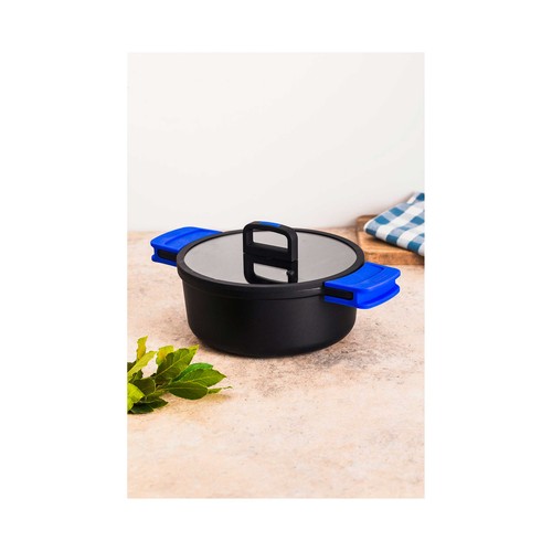 Cacerola alta 28cm de aluminio fundido con asas y tapa Solid Pro, MONIX
