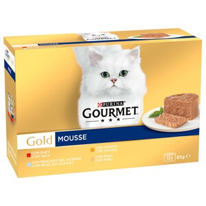 PURINA GOURMET Comida para gatos adultos a base de pescado GOURMET 12 uds. 85 g.