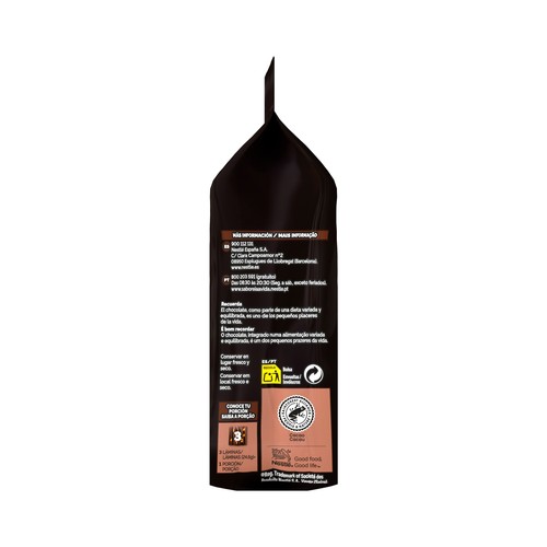 NESTLÉ Láminas de chocolate negro y caramelo sublime 150 g.