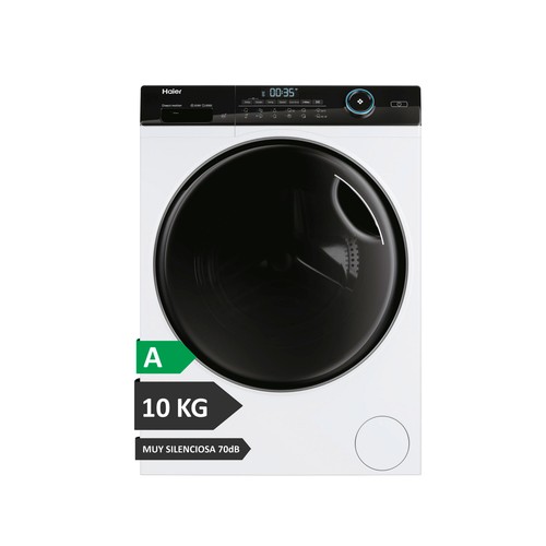 Lavadora HAIER HW100-B14959U1S 10KG, clasificación energética: A, 1400RPM, H: 85cm, A: 59,5cm, F: 58,3cm.
