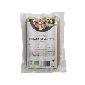 Imagen de AHIMSA Salchichas vegetales de queso de cultivo ecológico AHIMSA 230 g.