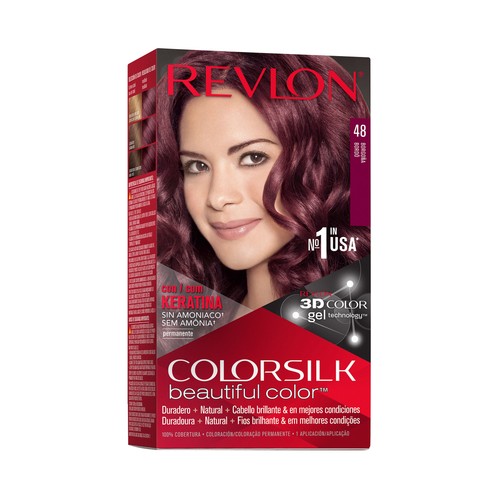 REVLON Colorsilk tono 48 Borgoña Coloración permanente sin amoniaco.
