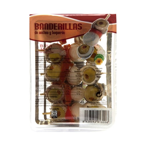 BRUI MAR Banderilla anchoa y boquerón BRUI MAR 145 g.