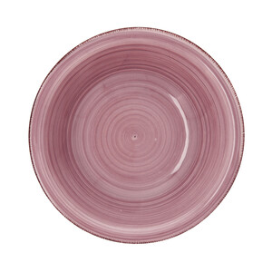 Ensaladera de gres de 23cm. diseño en color rosa con espirales, Peoni Vita, QUID.