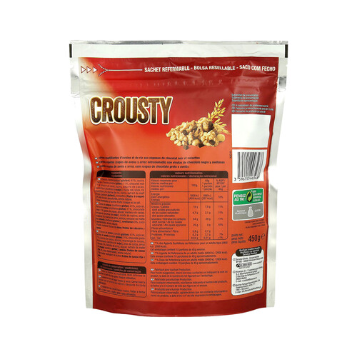 PRODUCTO ALCAMPO Cereales muesli con chocolate negro y avellanas 450 g.