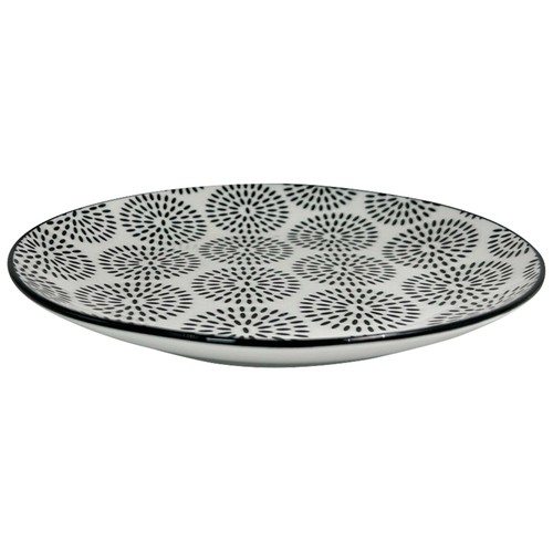 Plato de postre de porcelana con decorado Hanoi 19cm, ACTUEL