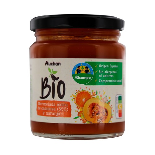 ALCAMPO CULTIVAMOS LO BUENO ECOLÓGICO  Mermelada extra de calabaza y naranja ecológica  250 g.