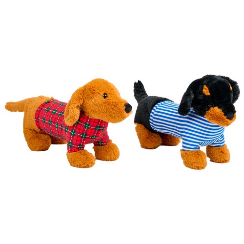 Peluche Perro Salchicha con jersey 40cm Material reciclado, modelos surtidos ONE, TWO FUN