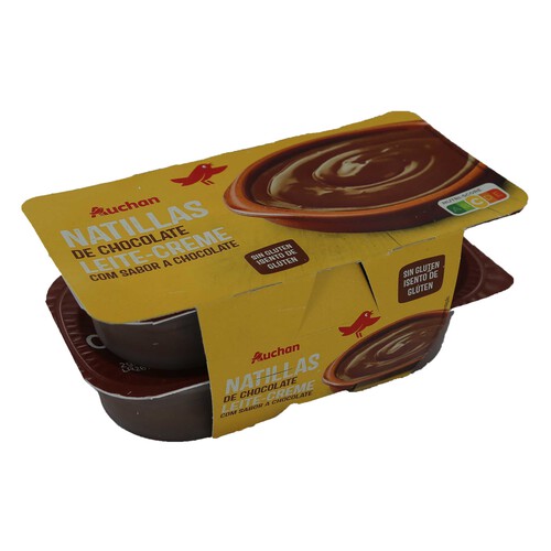 AUCHAN Natillas sabor a chocolate 4 x 125 g. Producto Alcampo