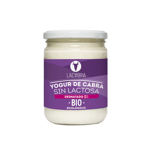 Yogur de cabra ecológico desnatado sin lactosa LACABRA 420 g.