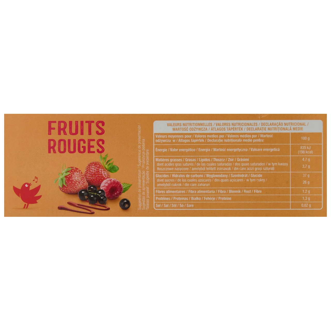 AUCHAN Conos de helado y salsa de frutos rojos 6 x 120 ml. Producto Alcampo.