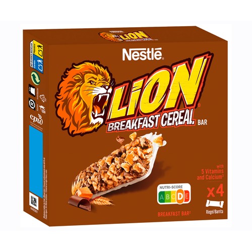 NESTLÉ Barra cereal lion 4 uds.100 g.