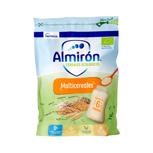 ALMIRÓN Papilla de cereales ecológicos (trigo, cebada, avena, espelta y centeno), a partir de 6 meses ALMIRÓN Cereales ecológicos 200 g.