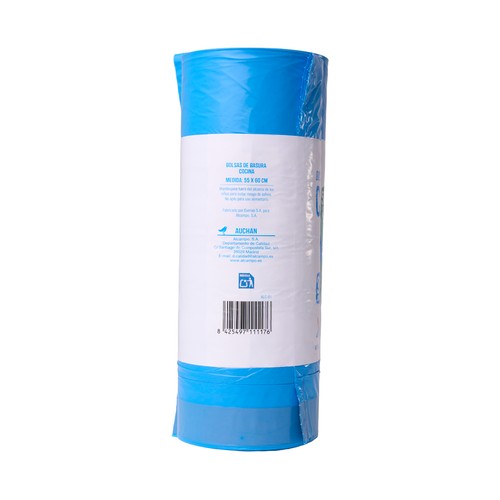 PRODUCTO ALCAMPO Bolsas de basura azul con autorcierre y antigoteo capacidad 30 litros 55 x 60 cm 40 uds.