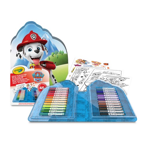 Maletín de 45 piezas para colorear con stickers, Paw patrol (La Patrulla Canina), CRAYOLA.