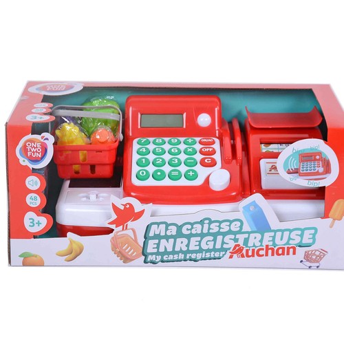 Mi Caja Registradora Auchan con sonido y 48 accesorios ONE TWO FUN ALCAMPO +3 años.