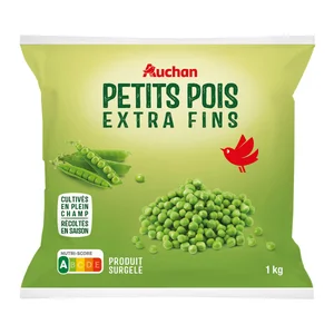 AUCHAN Guisantes extra finos ultracongelados 1 kg Producto Alcampo.