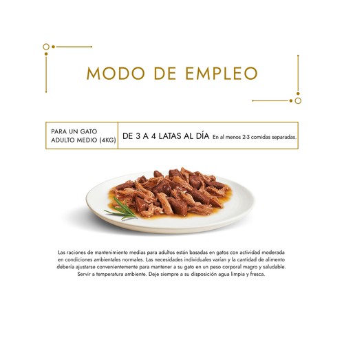 PURINA GOURMET Gold doble placer Comida para gatos adultos a base de buey y pollo 8 x 85 g.