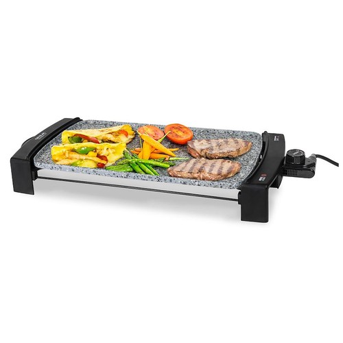 Plancha de asar CECOTEC Rock and Water 2500, 2150W, piedra Rockstone 45x25cm.