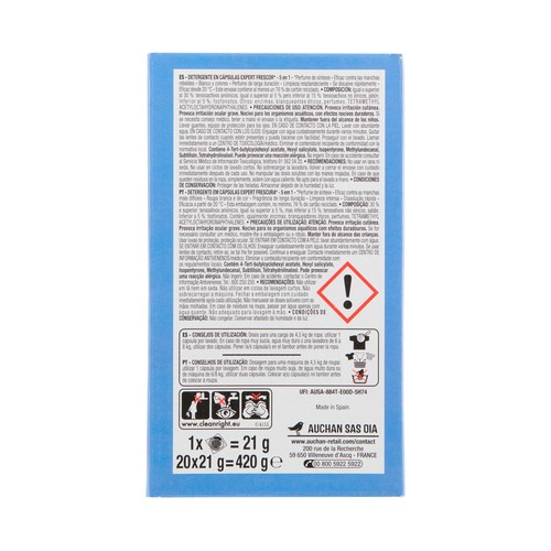 PRODUCTO ALCAMPO Detergente de cápsulas 5 en 1 fresh 20 ds