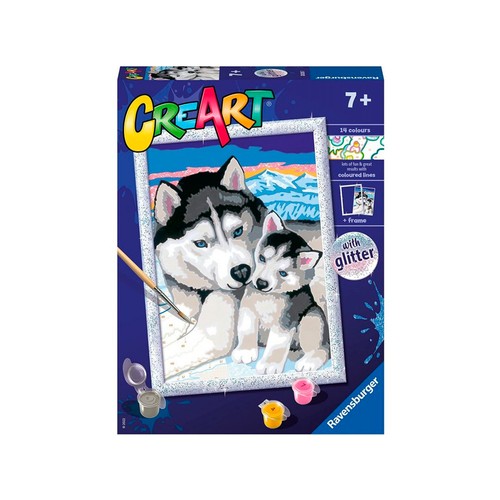 Kit para pintar por números CreArt Serie E: Husky, +9 años, RAVENSBURGER.