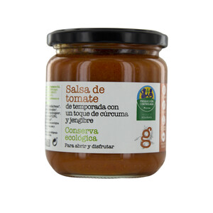 ALCAMPO CULTIVAMOS LO BUENO ECOLÓGICO  Salsa de tomate de temporada ecológica, con un toque de cúrcuma y jengibre 340 g.