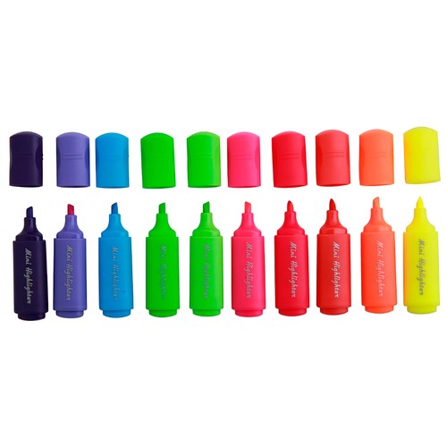 10 rotuladores fluorescente mini con punta de fibra, ALCAMPO..