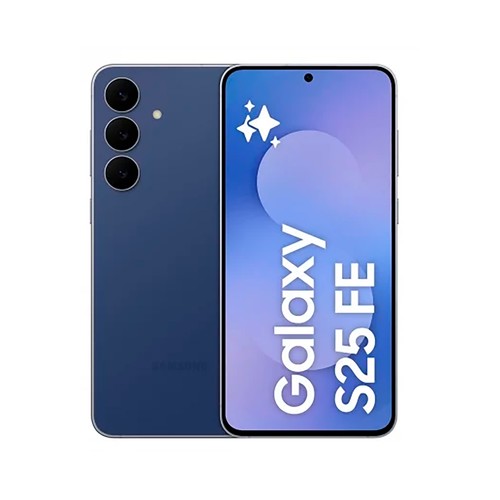 Smartphone Samsung Galaxy S25 FE 5G Dual Sim 256GB + 8GB RAM color azul marino.
