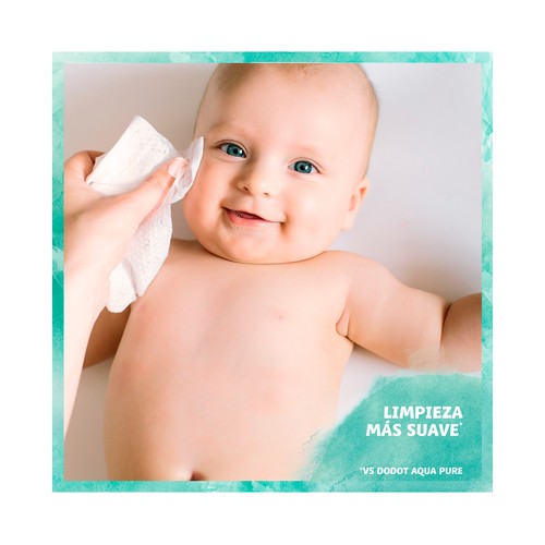 DODOT Toallitas húmedas para bebé con fibras 100% de origen vegetal DODOT Cuidado total aqua 3 x 48 uds.