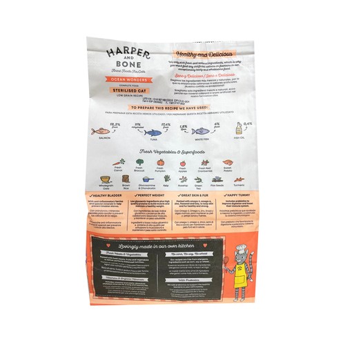 HARPER&BONE Pienso para gato adulto recetas mar 1,5 kg.