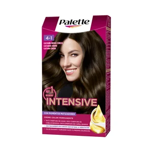 PALETTE Intensive creme color de Schwarzkopf Tinte de pelo permanente tono 4-1 Castaño medio ceniza.