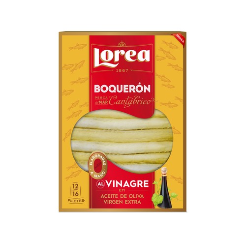 LOREA Filetes de boquerón del Cantábrico en aceite de oliva LOREA 120 g.