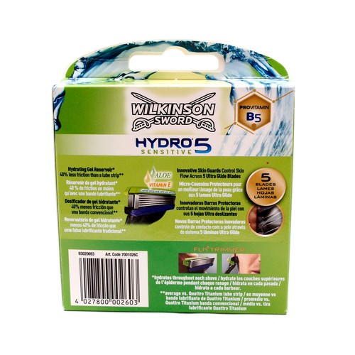 WILKINSON Recambio de cuchillas con 5 hojas para maquinilla de afeitar WILKINSON Hydro sensitive 5 8 uds.
