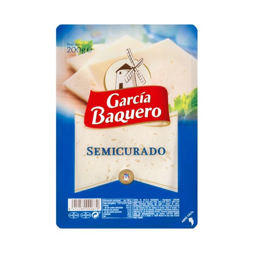 Queso semicurado en lonchas GARCÍA BAQUERO 200 g.