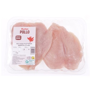 Auchan Pechuga de Pollo Filete Abierta. Producto Alcampo 375 G