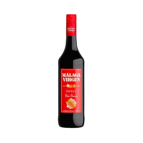 MALAGA VIRGEN  Vino de licor dulce, elaborado con uvas de la variedad Pedro Ximenez botella 75 cl.