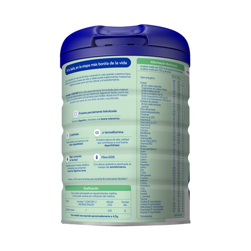 NUTRIBÉN Confort 2 Leche (2) de continuación a partir de 6 meses 800 g.