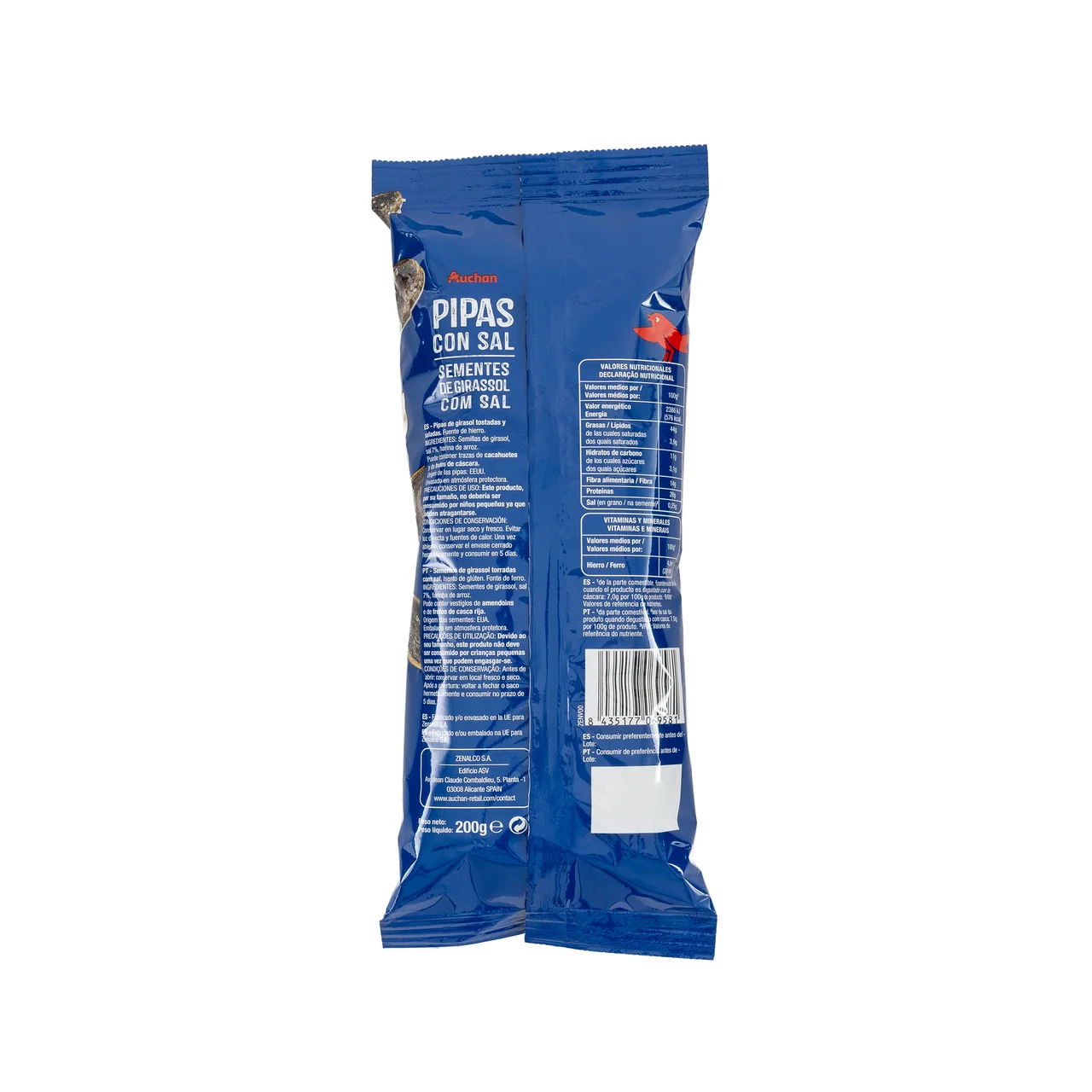 PRODUCTO ALCAMPO Pipas de girasol con sal 200 g.