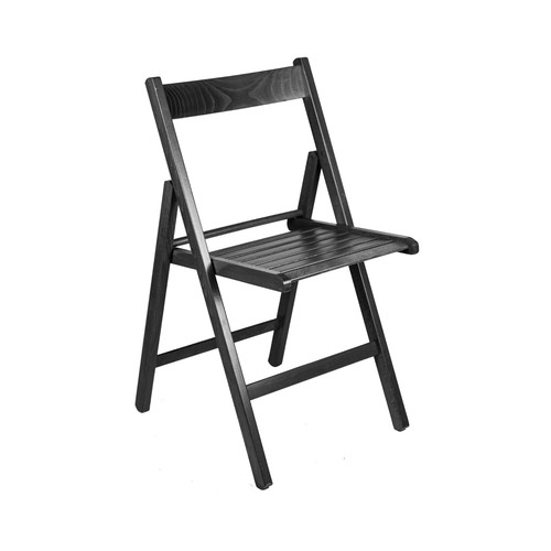 Silla plegable de madera de haya en color negro, DECORACIÓN.
