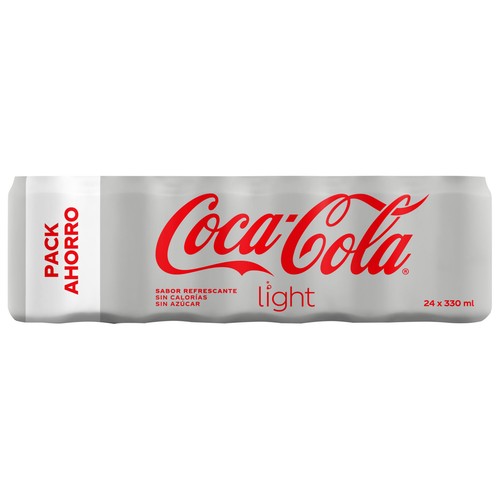 COCA COLA Light Refresco de cola pack 24 lata 33 cl.
