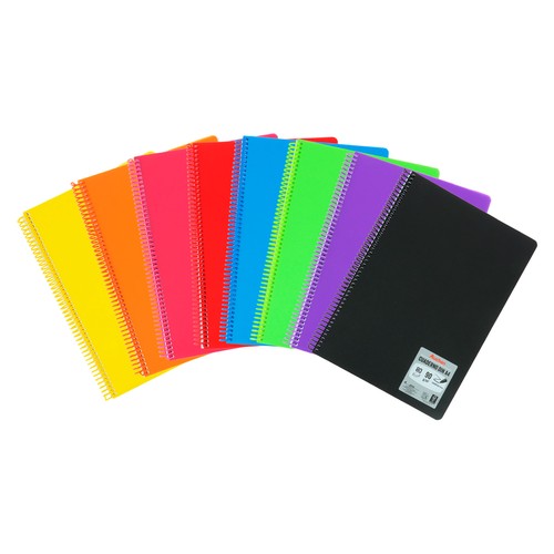 Cuaderno A5 80 hojas, con tapa de polipropileno, 90 g. AUCHAN.
