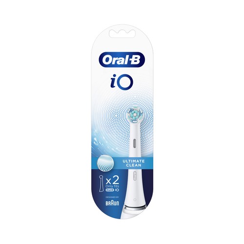 ORAL-B iO Ultimate Clean Pack de 2 recambios para cepillo de dientes eléctrico Braun.