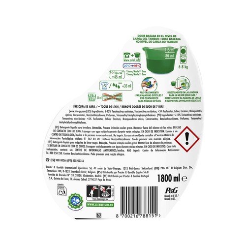 ARIEL Detergente líquido frescor de abril 40 DS