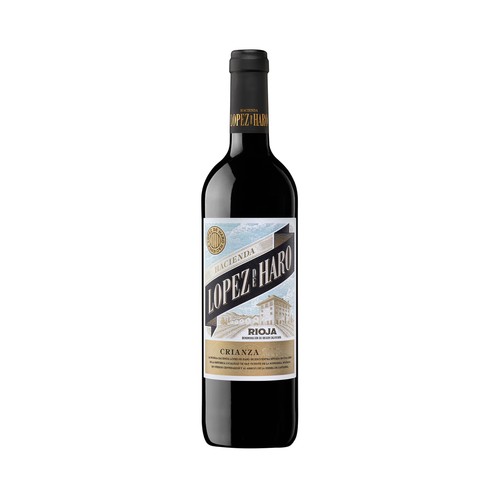 Vino tinto crianza con denominación de origen calificada Rioja LOPEZ DE HARO botella de 75 cl.