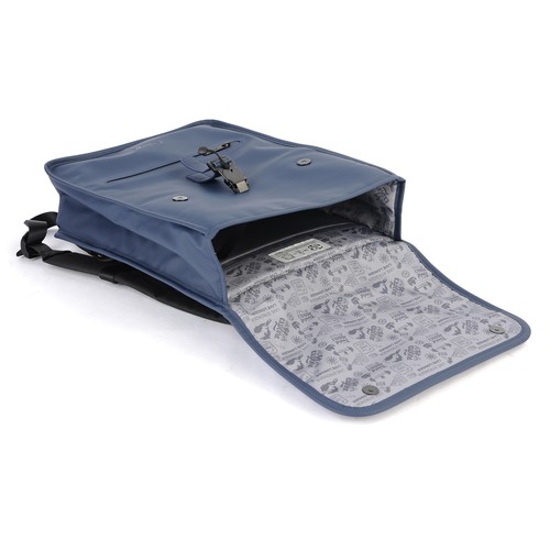 Mochila QILIVE CSR azul marino, con solapa de 14-15