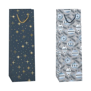 Imagen de Bolsa de regalo para 1 Botella de Vino modelos surtidos Navidad, AUCHAN